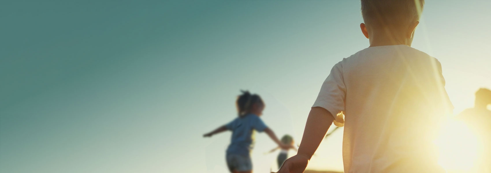 Kids running outside